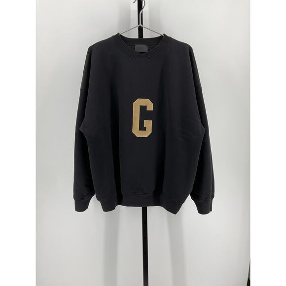 Fear Of God 'G' Black Cotton Sweatshirt Size M - Picture 2 of 6